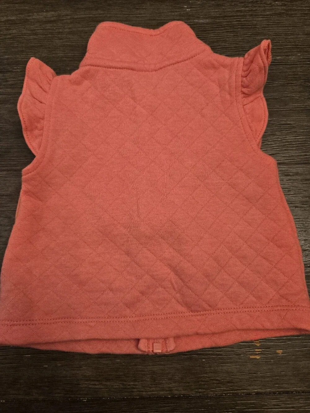 Carter's Salmon Pink Quilted Ruffle Sleeve Vest Size 3 Months